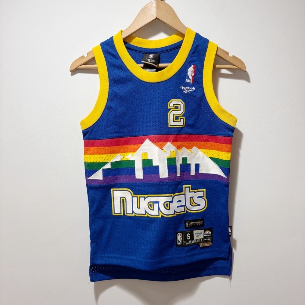 Alex English #2 Denver Nuggets Rainbow Skyline Jersey Hardwood Classics Reebok